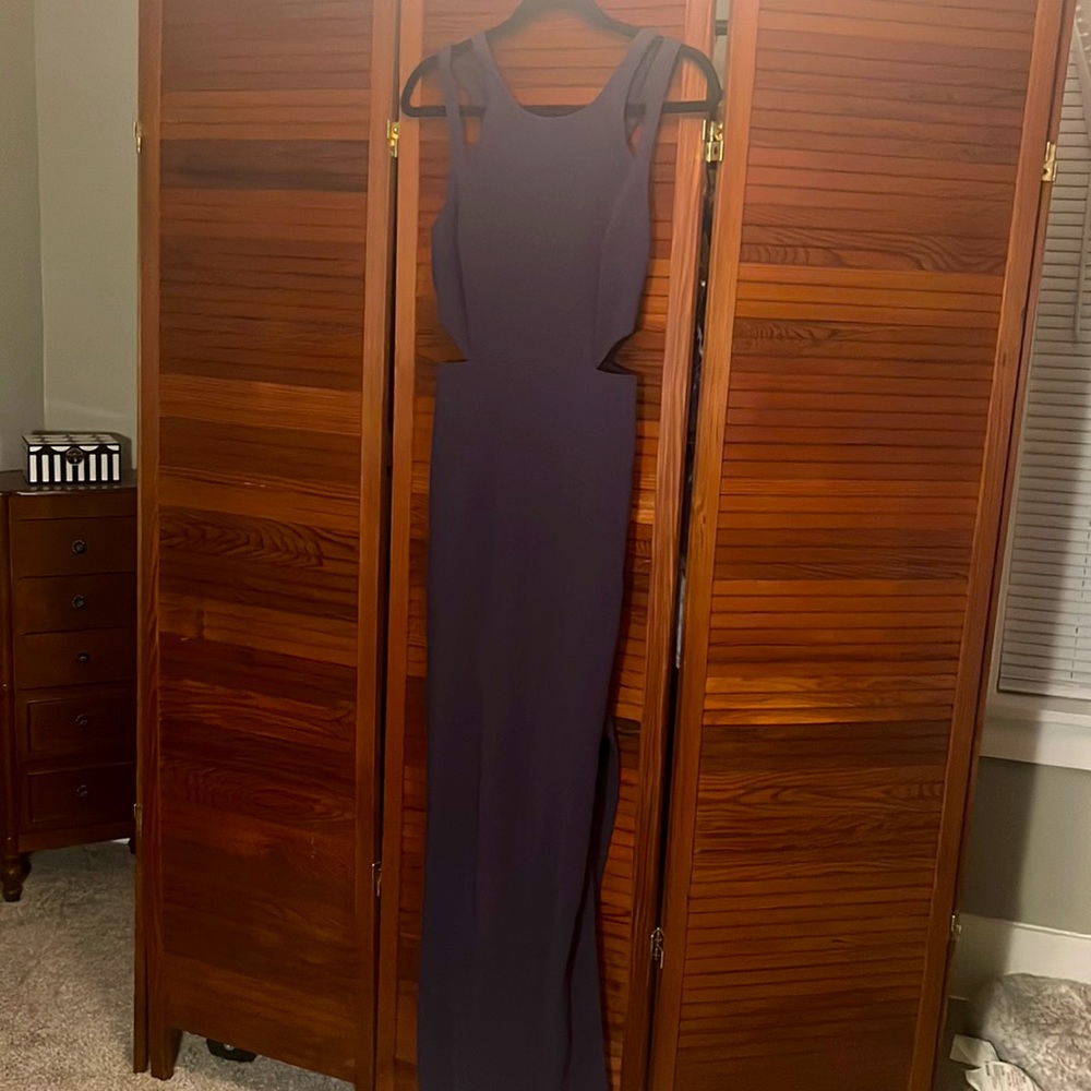 Likely navy marina cutout gown